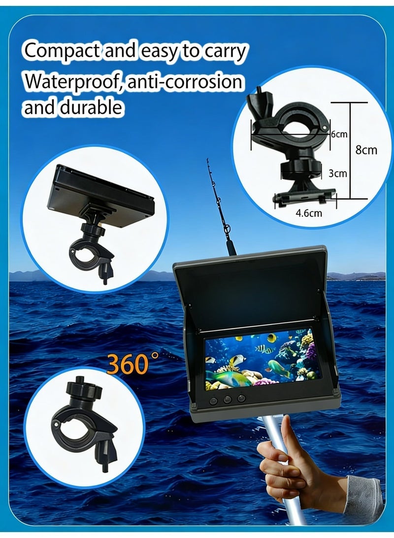This 220° ultra-wide-angle HD fish finder features night vision, a 7-8 hour battery life, a 4.3-inch display, a 20-meter cable, and IP67 waterproof rating. Suitable for deep and murky waters, it's an essential choice for fishing enthusiasts. - Image 5